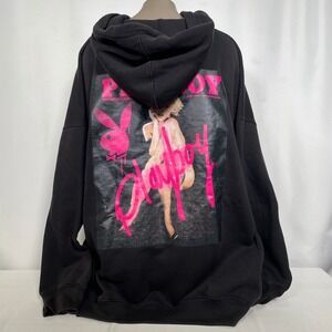Playboy x Missguided Black Oversized June 1999 Cover Hoodie Dress Women's XL